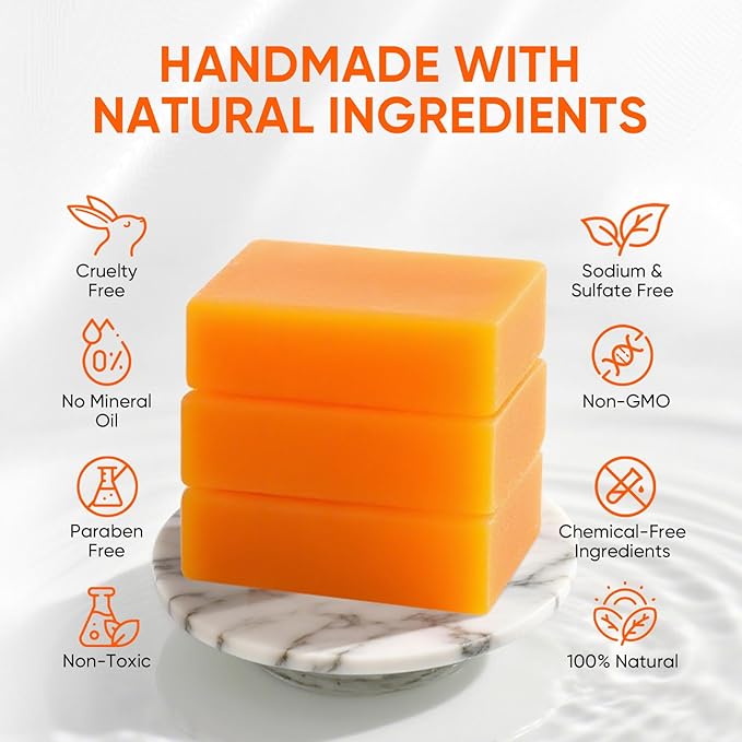 RYH 3 PCS Persimmon Soap Bar for Body Odor Control–Deodorizing & Eliminating Body Odor for Old People Smell, Natural Deodorant Persimmon Bar Soap, Organic Body Wash Soap for Women & Men