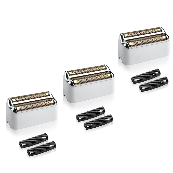 3 Pack Shaver Replacement Foil and Cutters Compatible with BaBylissPRO Double FXFS2 Metal Shaver foil Replacement (3 Pack silver)