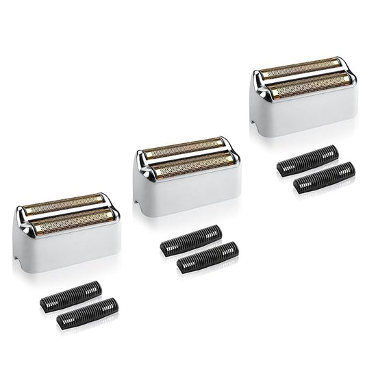 3 Pack Shaver Replacement Foil and Cutters Compatible with BaBylissPRO Double FXFS2 Metal Shaver foil Replacement (3 Pack silver)