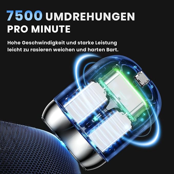 2026 New Upgrade Pocket Shaver USB Mini Shavers for Men, Rechargeable Electric Mini Portable Razor, Washable Double Head Razor, Waterproof Compact Electric Shaver for Home, Car, Travel (Blue)