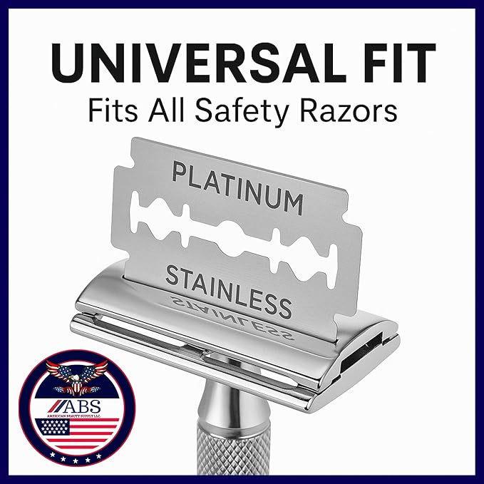 Double Edge Safety Razor Blades Sampler Pack for Men-Includes 3 Top Global Brands: Dorco Astra Derby-Comfortable Shaving –Fits All Double Edge Safety Razors (100)