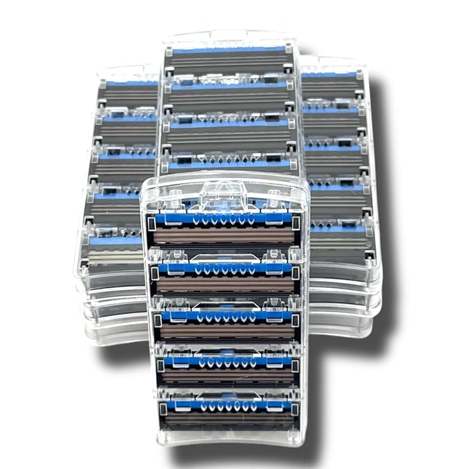 Taconic Shave, 40 Triple Razor Blade Cartridges – Compatible with Gillette Sensor, Sensor Excel, Sensor 3, Sensor 2 & Personna Triflexx Razor Handles – Flexing Blades adjust to your skin's contours