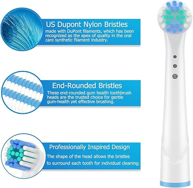 Replacement Toothbrush Heads for Oral B Electric Precision Clean Compatible with Oralb Brush Heads - 16 Pack