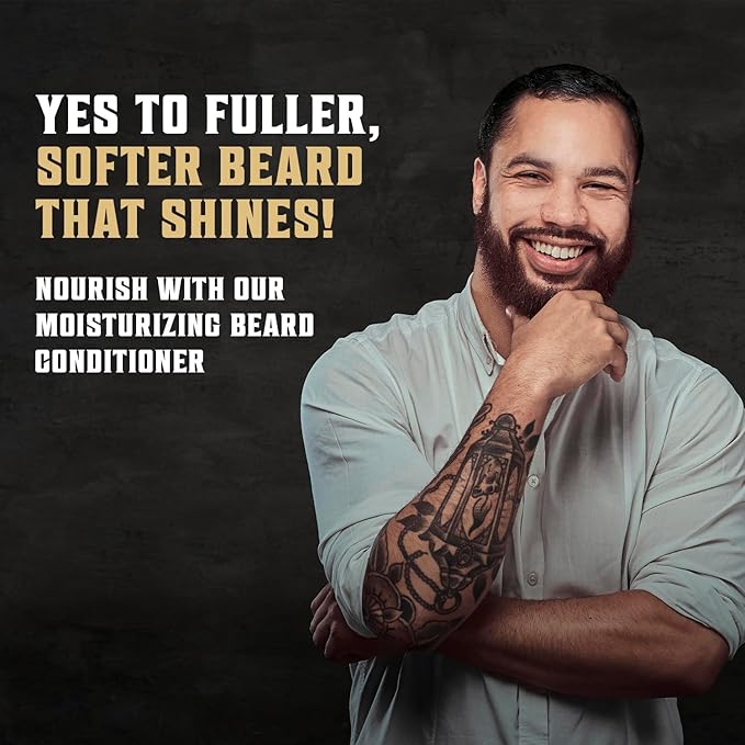 Viking Revolution Beard Wash and Beard Conditioner for Men with Argan Oil and Jojoba Oil - Beard Softener and Strengthener Beard Care Beard Shampoo and Conditioner with Ginseng Root (5oz, Palo Santo)