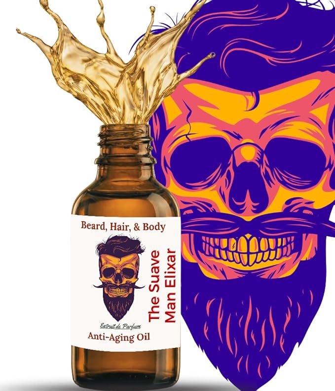 2oz The Suave Man Elixar |Cologne Scented Beard Oils For All Men, Beard Growth and Conditioner | Dry Flaky Dandruff skin | Oily Skin | 11 Natural Anti-Aging Oils
