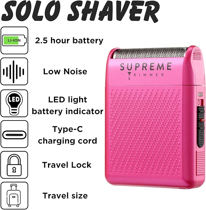 Supreme Trimmer Solo Single Foil Shaver for Pocket | 150 Min Runtime Cordless use, Powerful USB-C Mini Travel Razor for Professional & Home use | STF101