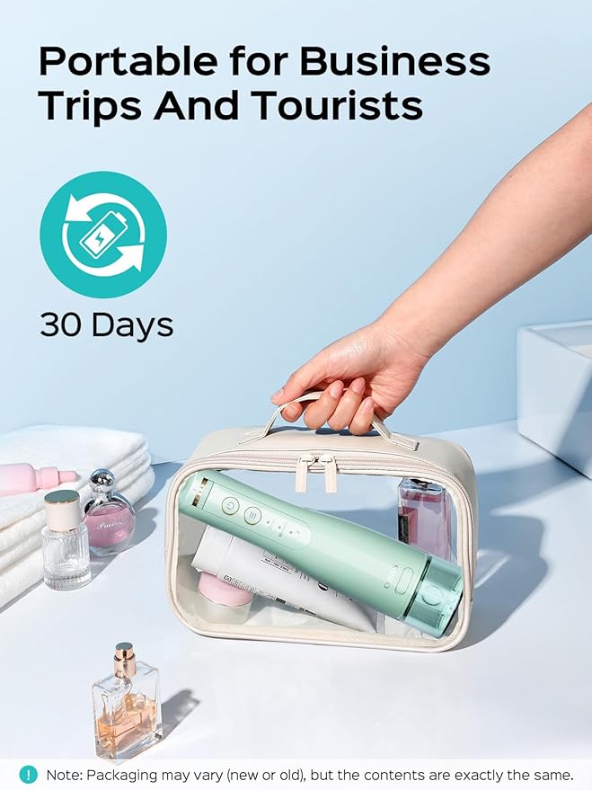 COSLUS E40 Portable Water Flosser for Teeth: 10 Pressure Settings Professional Water Dental Pick for Orthodontic, Braces & Sensitive Gums - Cordless for Travel Use, for Adults Teens, BPA-Free