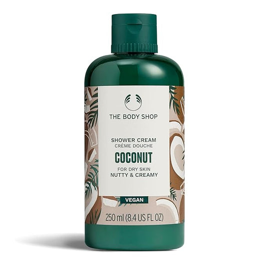 The Body Shop Coconut Shower Cream - Nutty and Creamy for Dry Skin - Vegan Body Wash, 8.4 Fl Oz