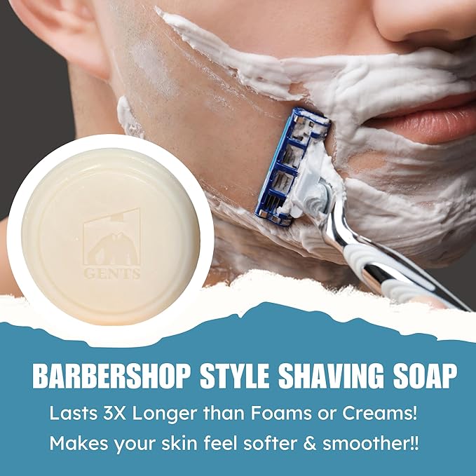 GENTS Sandalwood Shaving Bundle – 97% Natural Shave Soap & Sandalwood Aftershave Balm | Classic Men’s Grooming Set for Smooth, Comfortable Wet Shaves