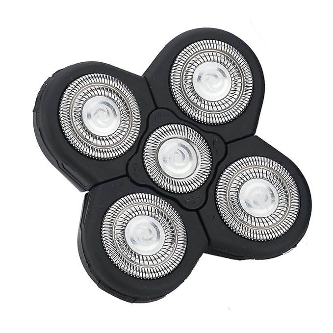 Men Electric Shavers Replacement Heads 5 in 1 Razor Replaceable Alternate Floating Washable Blade Trimmers Head(black)