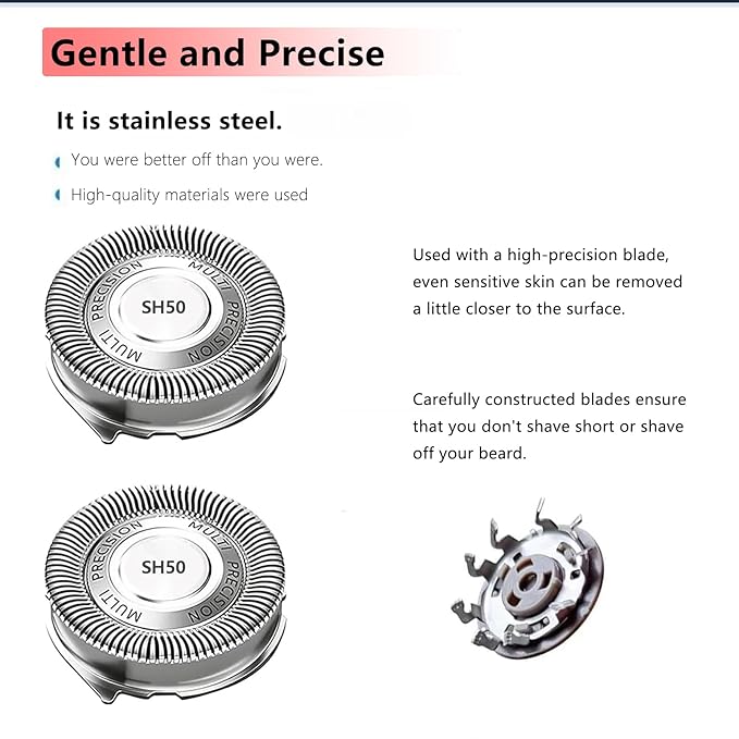 SH50 Replacement Heads Compatible with Norelco Series 5000 Replacement Heads,5000 Blades Compatible with Phillips Norelco 5000 Replacement Electric Shave Head Razor Blades