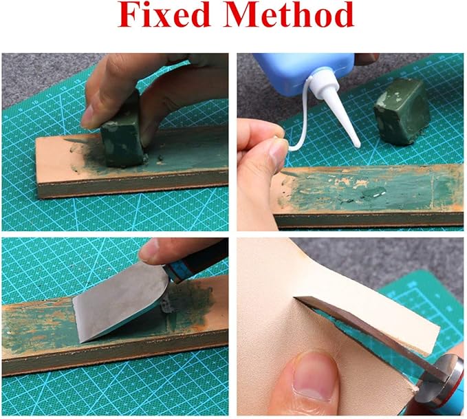 Dual Sided Leather Blade Strop for Razors Sharpener & Polishing Compounds