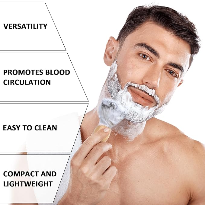 Hand Crafted Shaving Brush for Men, Wood Handle Hair Salon Shave Brush for Wet Shave Safety Razor, Perfect Father's Day Gifts for Him Dad Boyfriend