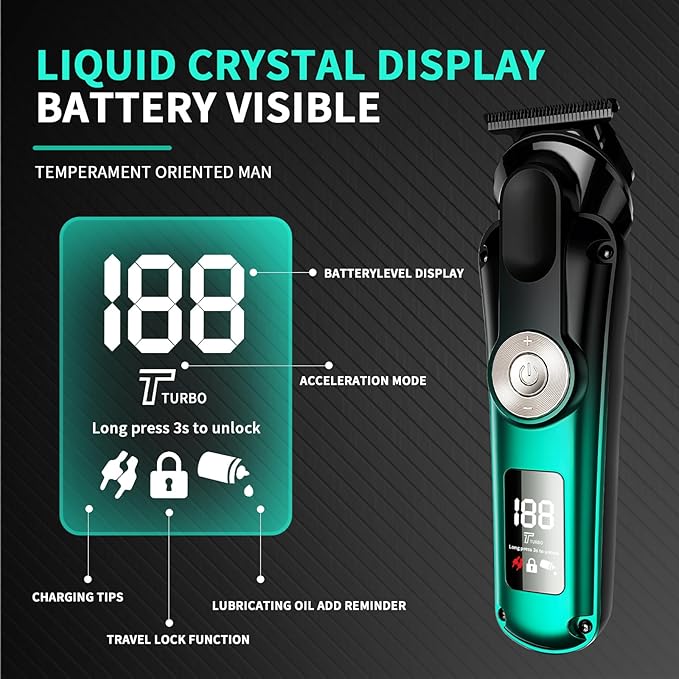 BILLAR 6 in 1 Professional Mens Grooming Kit for Mustache,Body, 17 Piece All-in-One Mens Grooming Kit and Hair Clipper, Nose, Ear,Body and Face, Electric Razor with Type-C Recharge Dock