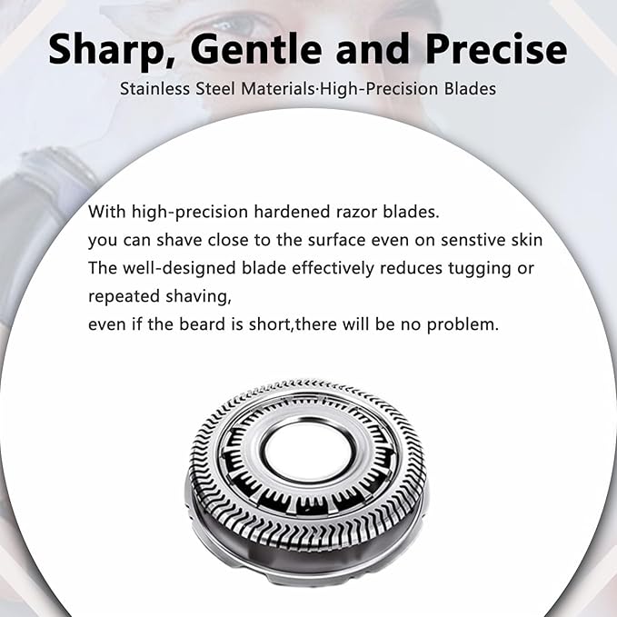 SH60 Replacement Blades Series 6000 Compatible with Philips Norelco 6000 Replacement Heads,for Philips Norelco Series 6000 Replacement Heads, for S6880/81 S6810/82 S6850/85, 3 Pack