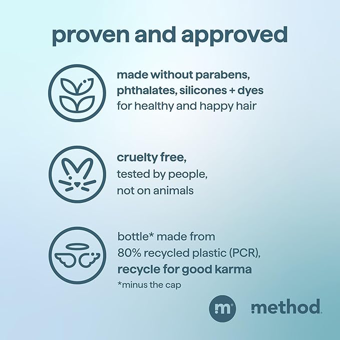 Method Men 2-in-1 Shampoo and Conditioner, Glacier + Granite - Cleans and Conditions, Crisp Arctic Scent - Paraben-Free, Dye-Free - 14 oz, Pack of 1