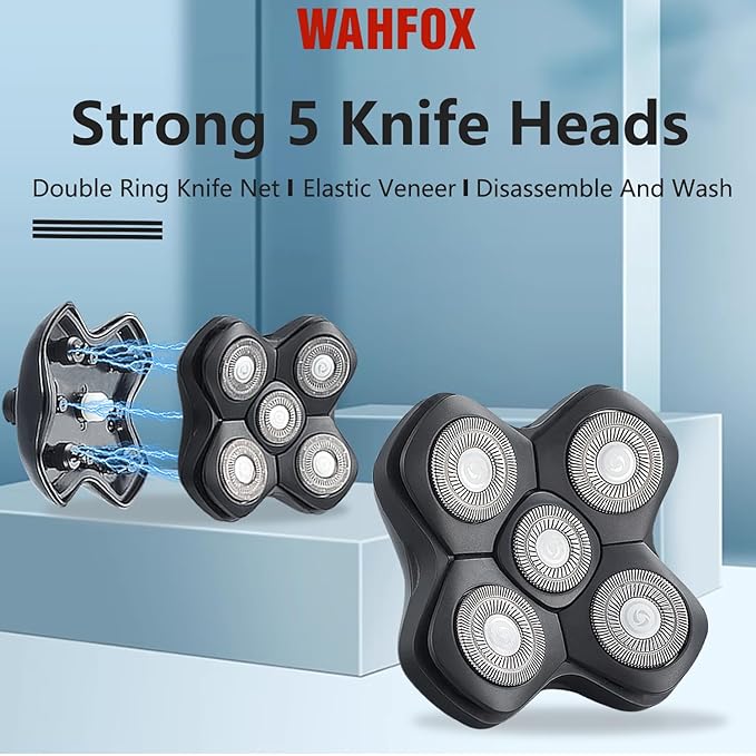 Universal 5 Blades Magnetic Head Shaver replacement Blades Compatible with FREEDOM BIRD shaver 5 blade head shaver replacement heads