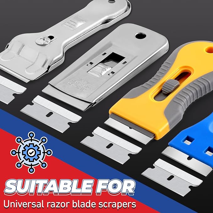 DIYSELF Single Edge Razor Blades, 200 Pcs - High Carbon Steel Razor Blades for Removing Decals, Stickers