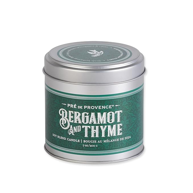 Pre de Provence Bergamot & Thyme Men's Fragrance Collection, Soy Candle, 200 G
