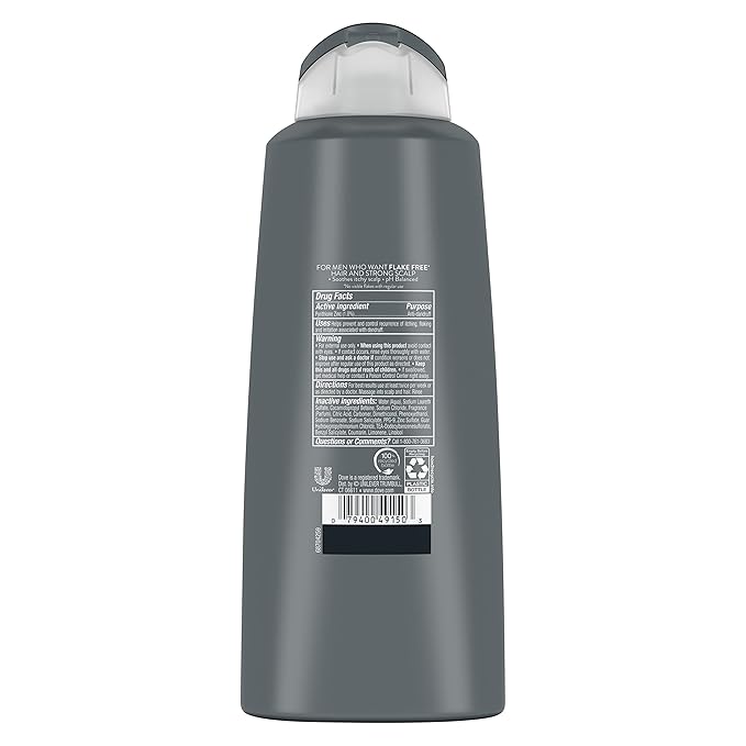DOVE MEN + CARE 2-in-1 Anti-Dandruff Shampoo and Conditioner Itch Relief 4 Count for Dry Scalp Hair Care With Hydrolock Complex 20.4 oz