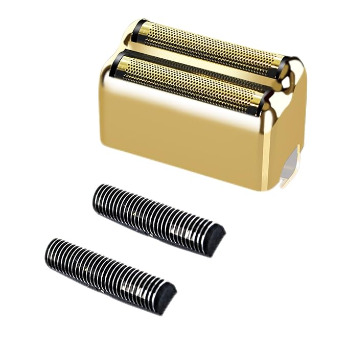 Gold Replacement blades Foil and Cutters Compatible with BaBylissPRO Barberology FXFS2 Shaver foil Replacement Heads(1 pack ）