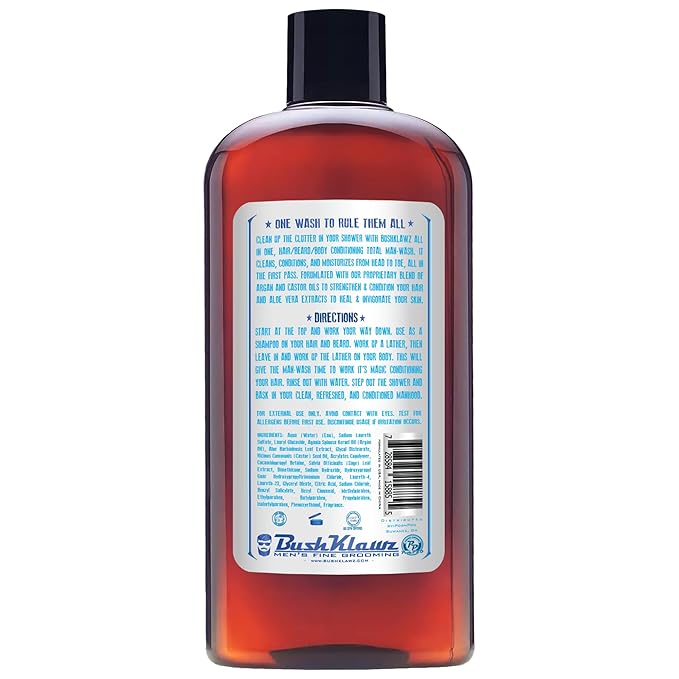 ACTIVE PRINCE MAN 3-in-1 Shampoo Conditioner Hair Beard Body Wash - American Viking Crew Cannon Bulldog Duke PH Ballwash