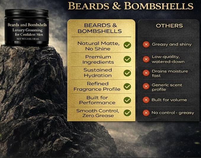 Beards & Bombshells Hydrating Beard Butter, Light Whipped, Non-Greasy, Softens Hair, Tames Frizz, Adds Light Shape (Masculine Cologne-inspired)