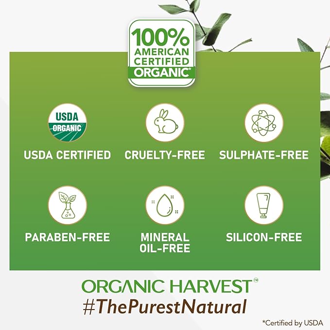 Organic Harvest Sunscreen SPF 60 For All Skin Type | For Women & Men with Blue Light Technology, Protects From Harmful UVA & UVB Rays | 100% American Certified Organic, Sulphate & Paraben Free - 100gm