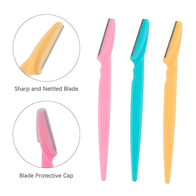 Eyebrow Razor 62 Pcs Multipurpose Exfoliating Dermaplaning Tool Trimming and Shaving Grooming for Face and Eyebrow Shaper for Women and Man Mooerca