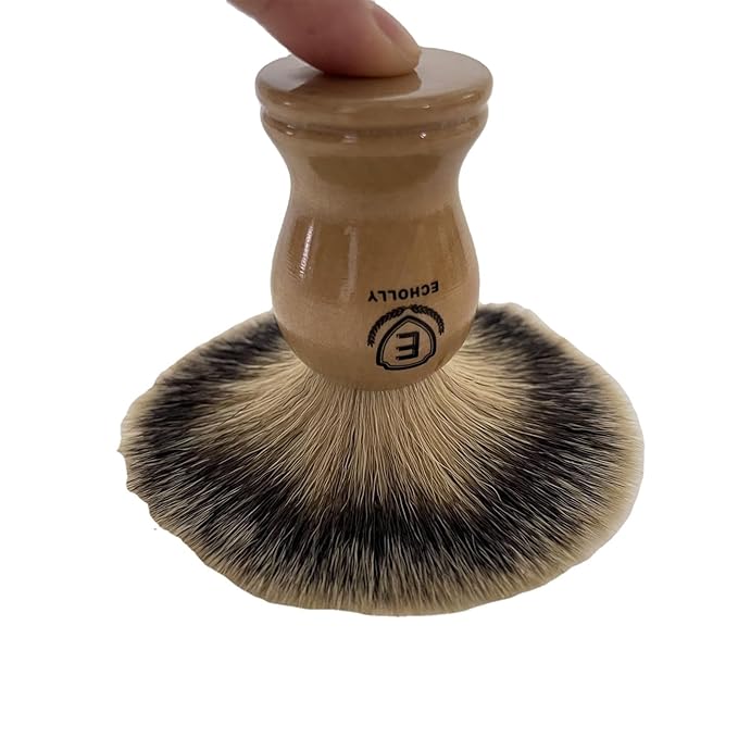 Premium Shaving Brushes For Men by Echolly-Super Strong NO Shed Bristle Wood Handle Shave Brushes-Wood Handle Legacy Shave Brush-Rich and Fast Lather Shaving Cream Brush (Classic Beech)