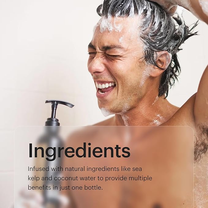 MANSCAPED® 2 In 1 Shampoo & Conditioner, UltraPremium Formula Infused with Sea Kelp, Coconut Water, Aloe for Nourishing and Hydrating Hair (16 oz Aluminum Bottle)