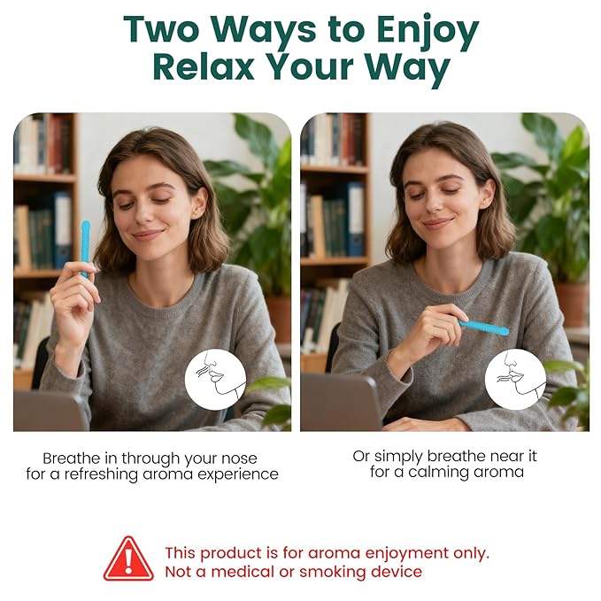 3 Pack Chewable Silicone Aroma Sticks with Essential Oils for Stress Relief & Fresh Breath, Improving Pen Biting & Smoking Habits. (Multicolor)