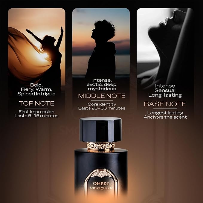 Sapil Ombre Smoky Quartz Eau de Parfum – Long Lasting Unisex Spicy Woody Perfume | Ginger, Cinnamon & Vanilla Notes | Warm Smoky Signature Fragrance | 3.4 oz / 100ml