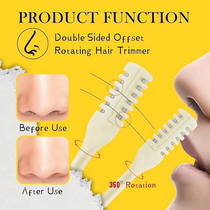 2026 New 20 Pcs 2-in-1 Nasal Hair Cutter,Double Sided Nose Trimmer.Portable 360° Rotating Manual Nasal Hair Cutter for Men and Women, Manual Hair Remover for Home Travel Essentials