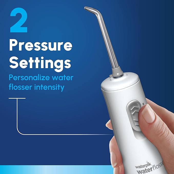 Waterpik Cordless Express Water Flosser, Battery Operated & Portable for Travel & Home, ADA Accepted, Waterproof for Shower Use, White WF-02, Packaging May Vary
