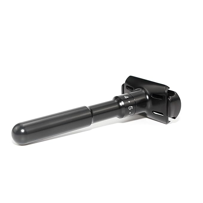 Adjustable Safety razor double edge razor Classic Safety razor, Matte black coating.RZ700 (1 Razor, 1 Leather Protective Sleeve & 10 pcs Titanium Coated Blades)