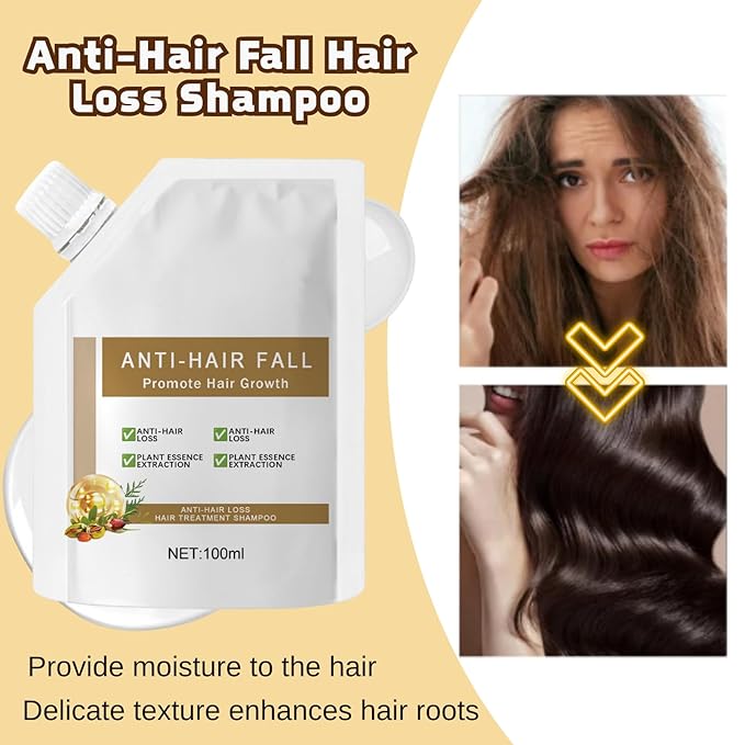 Generic 2Pcs Anti-Hair Fall Hair Loss Shampoo, Anti-Hair Fall Promote Hair Growth, Rich in Various Plant Extracts Moisturize, Suitable For All Hair Type