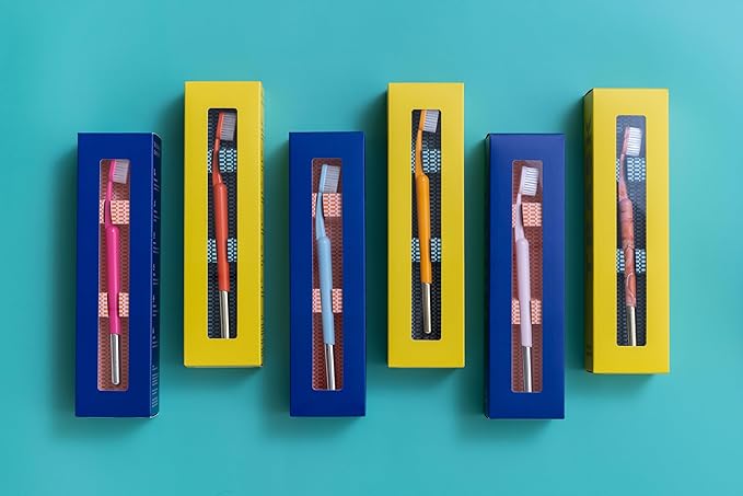 TRASK The Better Brush - Luxury Soft Bristle Dentist Designed Manual Toothbrush for Adults, Marigold