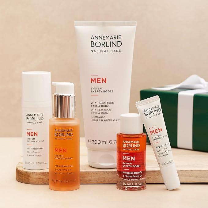 ANNEMARIE BÖRLIND - MEN SYSTEM ENERGY BOOST Face Cream - energizing, nourishing & firming facial care, with organic juniper extract & Aloe Vera, vegan, 1.69 Fl. Oz.