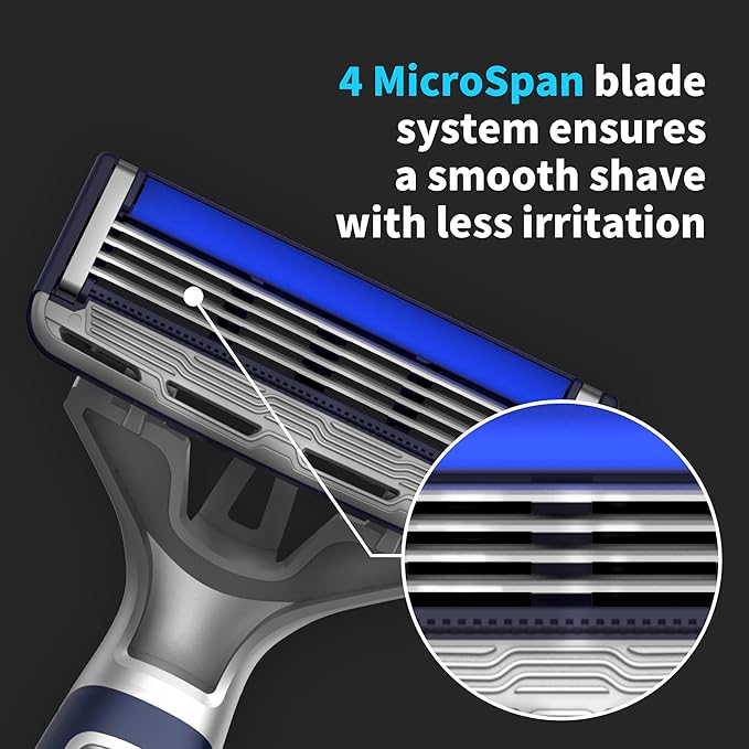 DORCO Pace Pro 4 Disposable Razors, 3 pack - Long Lasting 4 Blade Technology with a Precision Trimmer, Safety Guard Bar, Pivoting Head and Non-Slip Rubber Handle (3 Razors)