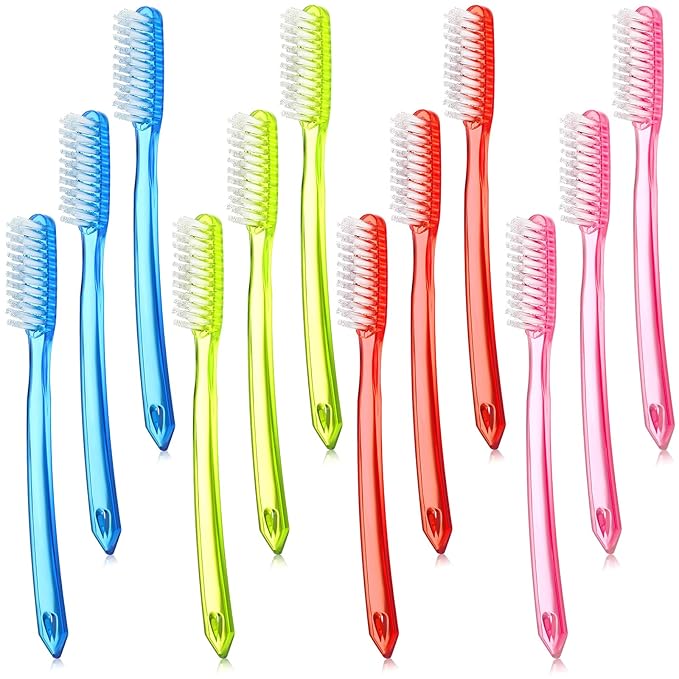 Zopeal 12 Pieces Extra Hard and Firm Toothbrush for Adults Bulk Large Long Head Bristle Full Head Manual Huge Toothbrush for Whitening Cleaning