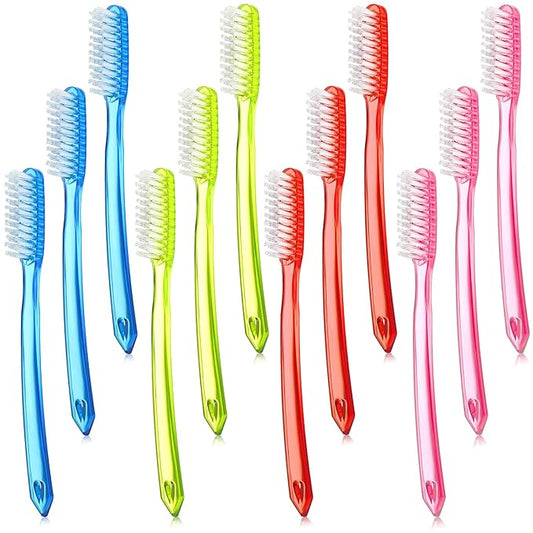 Zopeal 12 Pieces Extra Hard and Firm Toothbrush for Adults Bulk Large Long Head Bristle Full Head Manual Huge Toothbrush for Whitening Cleaning
