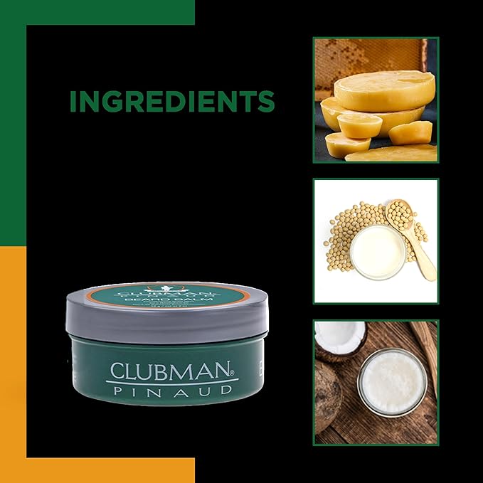 Clubman Pinaud Beard Balm – Nourishing & Conditioning Beard Balm for Men, Strong Hold, 2 oz