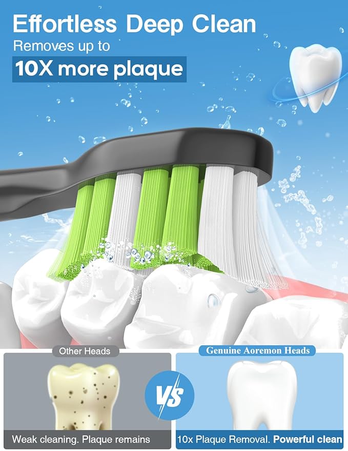 Replacement Toothbrush Heads for Philips Sonicare W C2 Electric Toothbrush Heads Compatible with Sonicare 4100 5100 5300 6100 C1 G2 Snap-on Electric Tooth Brush Handle, 8 Count, Black