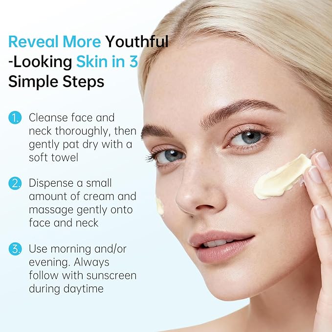 BOLI Retinol Cream for Face, Facial Moisturizer Neck Body Tightening Booster Smooth Night Cream for Men & Women All Skin Types (3.52 oz)