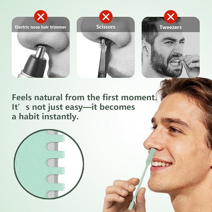 6PCS Nose Hair Cutter, 2-in-1 Nose Hair Trimmer,Portable 360° Rotating Manual Nose Hair Trimmer for Men and Women