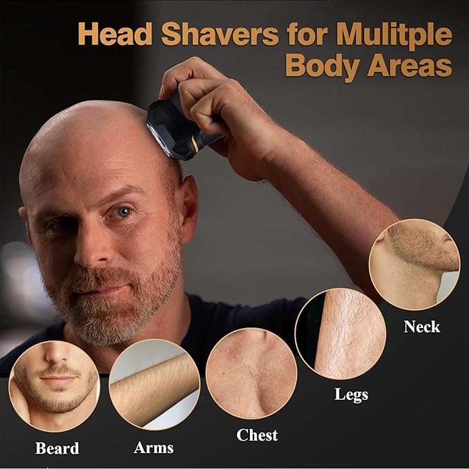 IWEEL Head Shavers for Bald Men Magnetic Electric Razor Rechargeable Head and Face Shaver for Men Beard Trimmer IPX7 Waterproof Wet/Dry Bald and Skull Shavers Cordless Grooming Kit for Travel Home