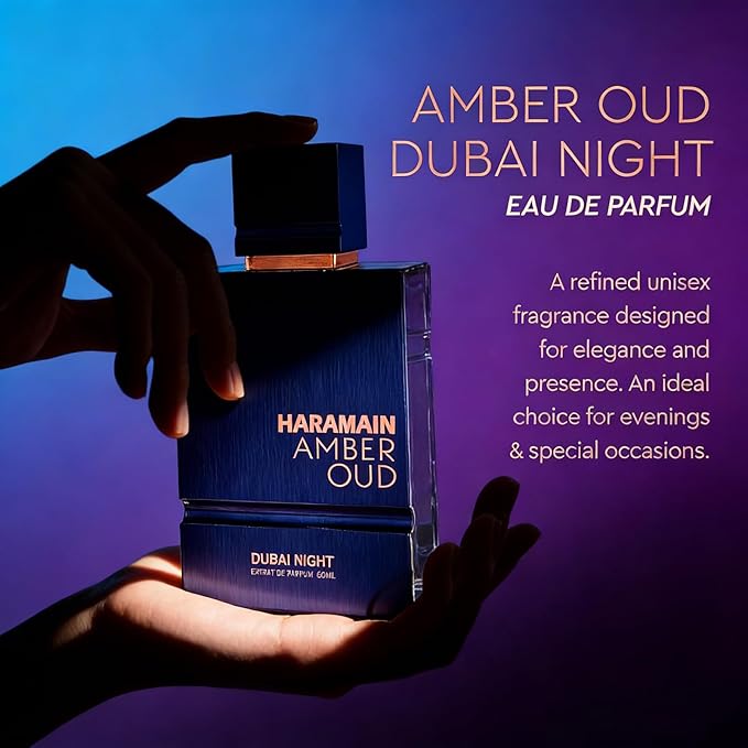 Al Haramain Amber Oud Dubai Night | Oud & Amber Cologne for Men | Long-Lasting Scent with Bergamot & Saffron 60ml (2.0 oz)