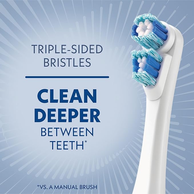 Spinbrush Smart Clean Battery Powered Electric Toothbrush for Adults with Dual Action Head, Pacer & Timer, Midnight Blue, Soft Bristles, 1 Count