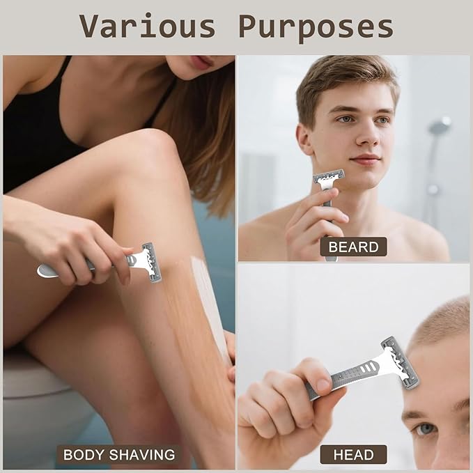 Disposable Razors Bulk, Razors Individually Wrapped Bulk, Travel Razors Bulk With 10g Shaving Cream For Hotels, Shelters, Homeless, Nursing Homes, Charities, Churches (Gray,50-PACK)